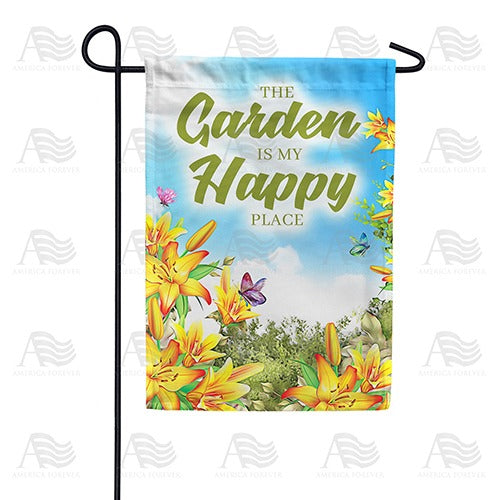 Happy In My Garden Double Sided Garden Flag