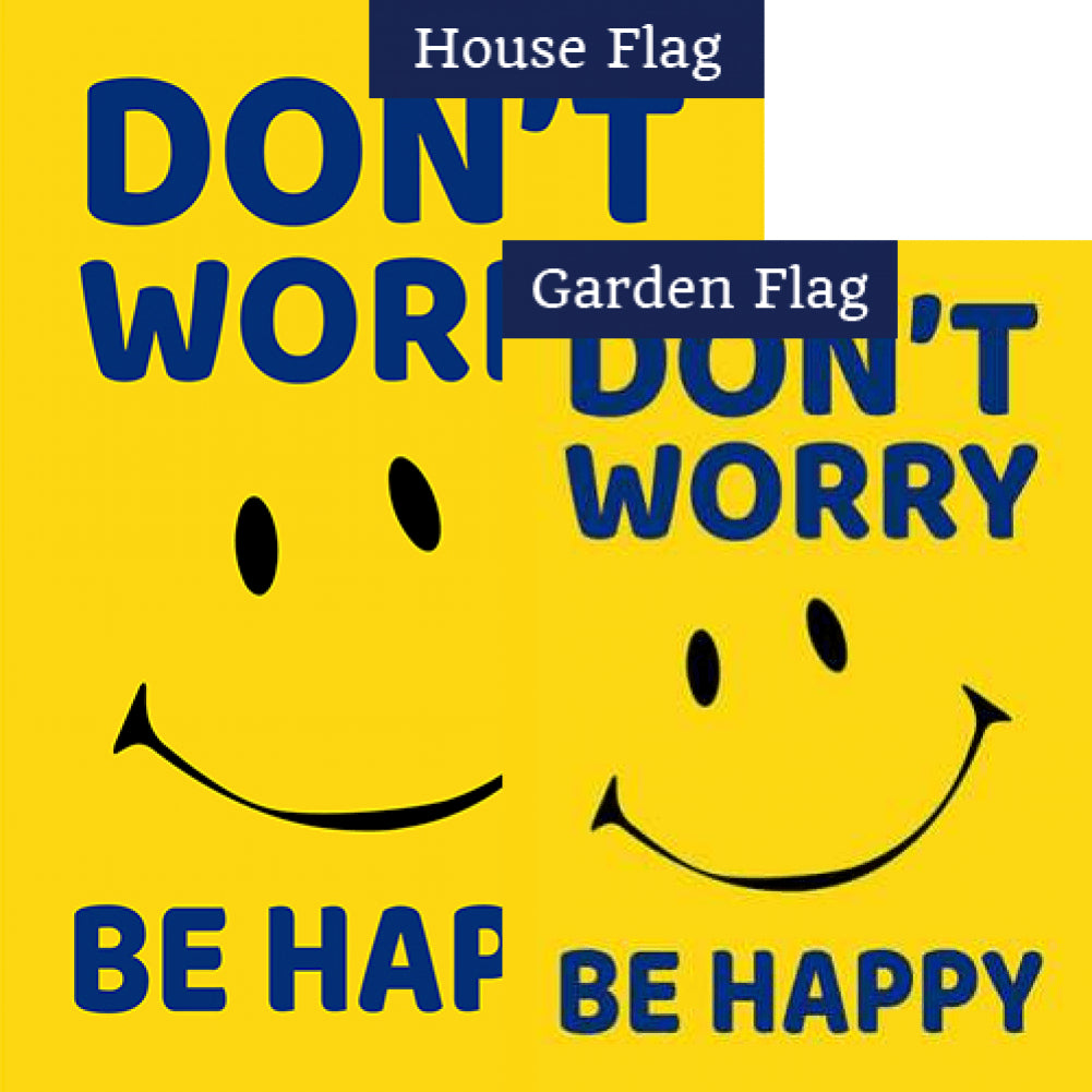 Don't Worry, Be Happy Double Sided Flags Set (2 Pieces)