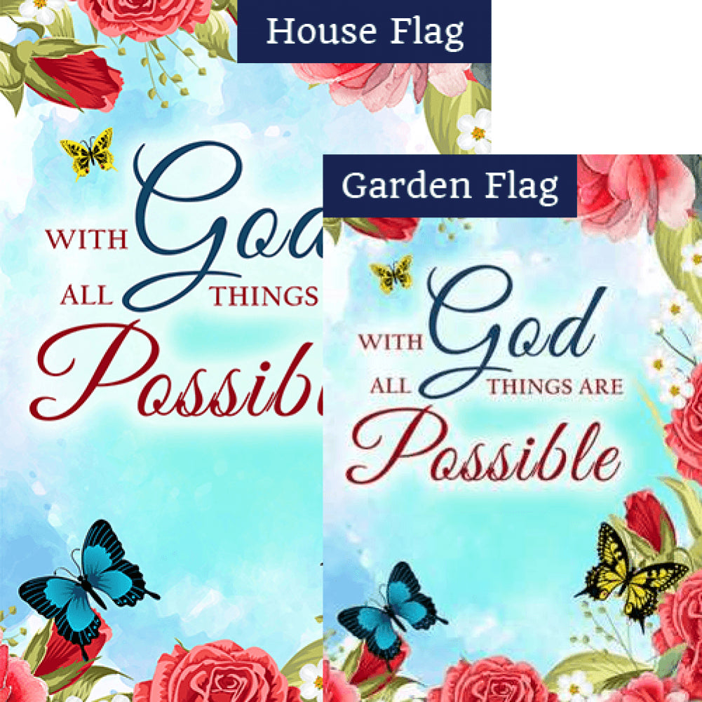 With God It's Possible Double Sided Flags Set (2 Pieces)