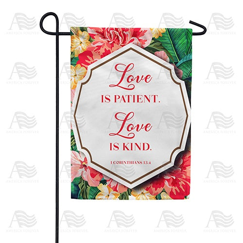 Love Never Fails Double Sided Garden Flag