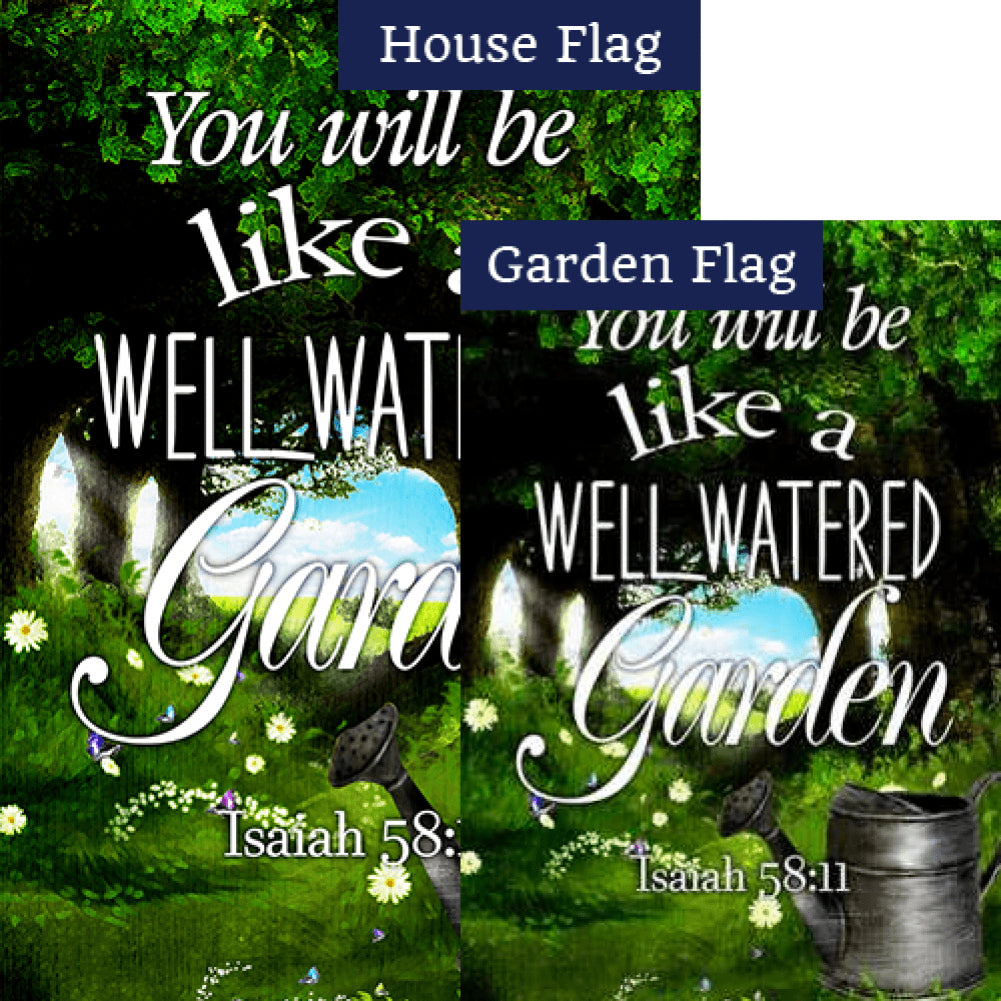 Well-Watered Garden Double Sided Flags Set (2 Pieces)