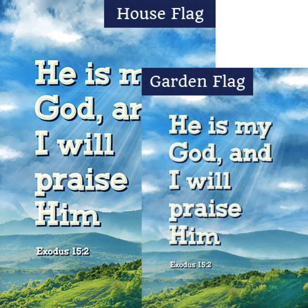 Praise To My God Double Sided Flags Set (2 Pieces)