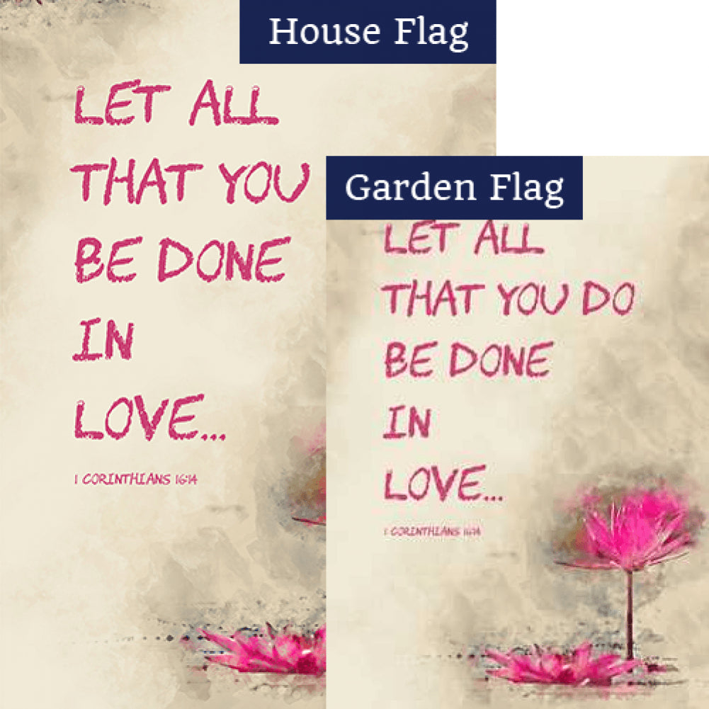 Do All In Love Double Sided Flags Set (2 Pieces)