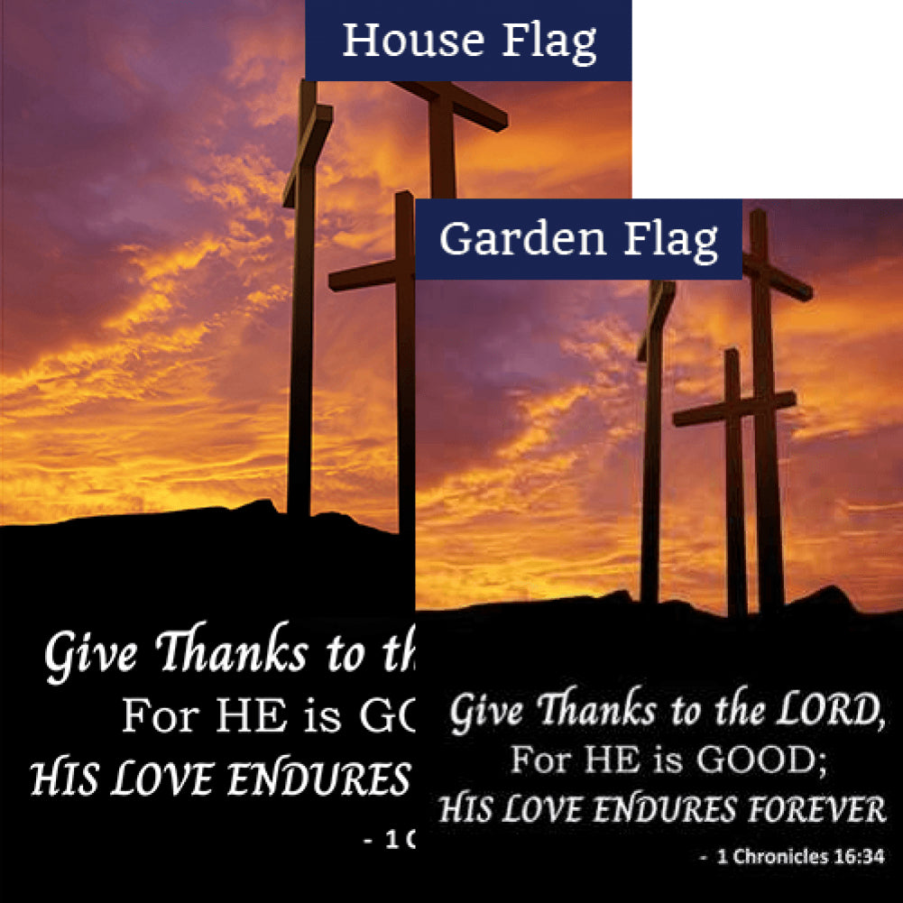 America Forever Give Thanks To The Lord Flags Set (2 Pieces)