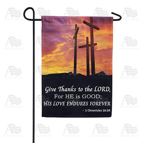 America Forever Give Thanks To The Lord Double Sided Garden Flag