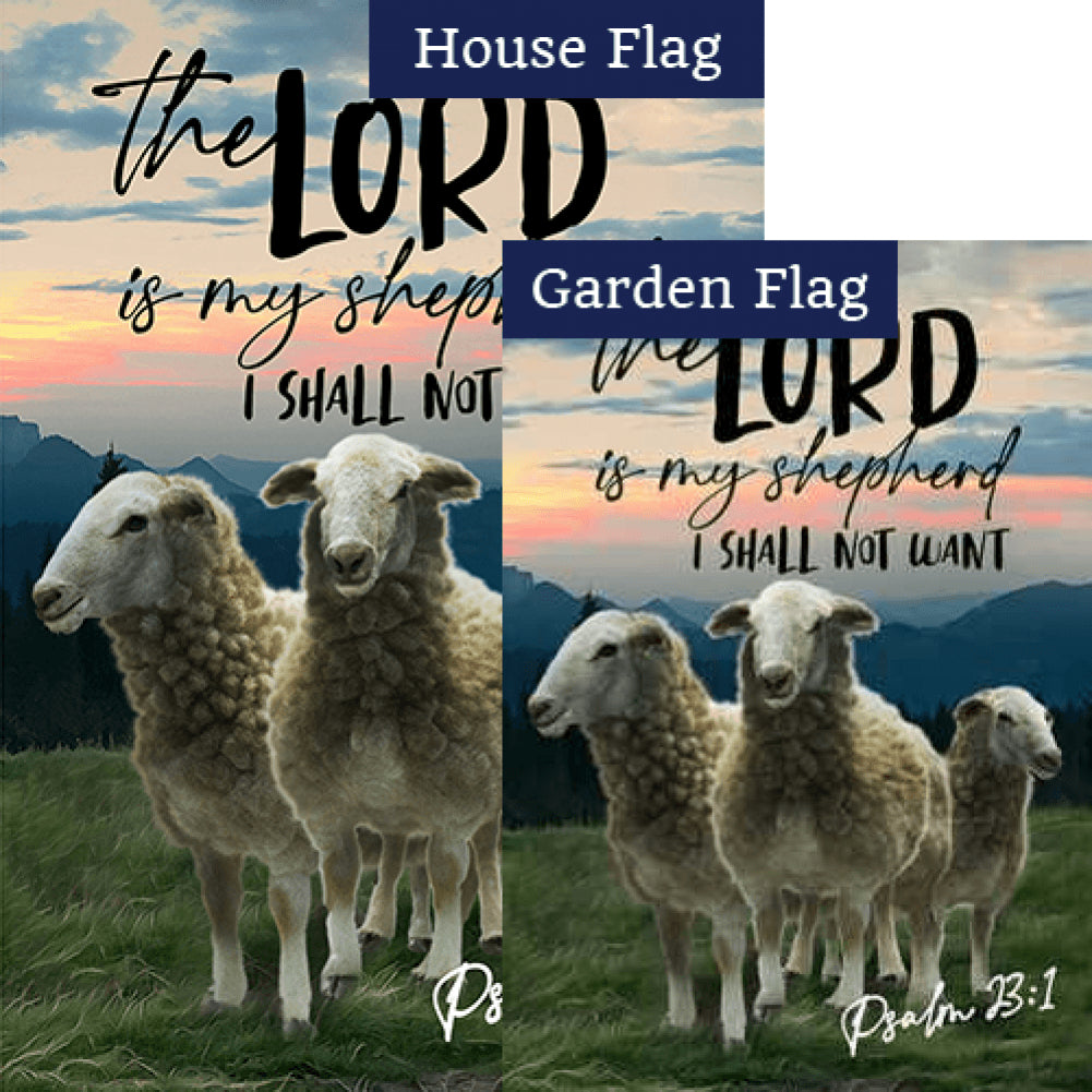 The Lord Is My Shepherd Double Sided Flags Set (2 Pieces)