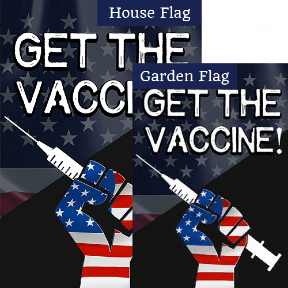 Get the Vaccine Double Sided Flags Set (2 Pieces)