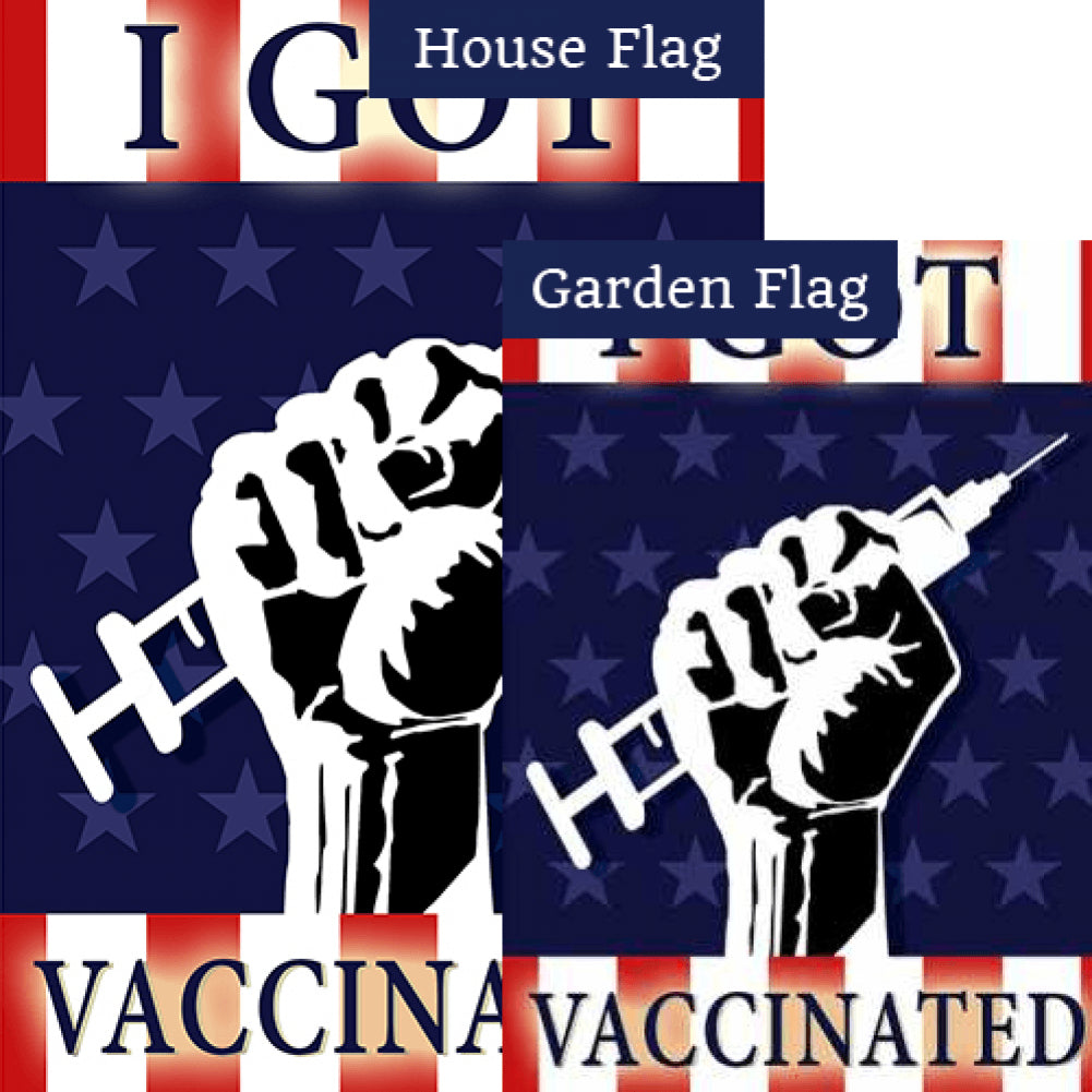 I Got Vaccinated Double Sided Flags Set (2 Pieces)