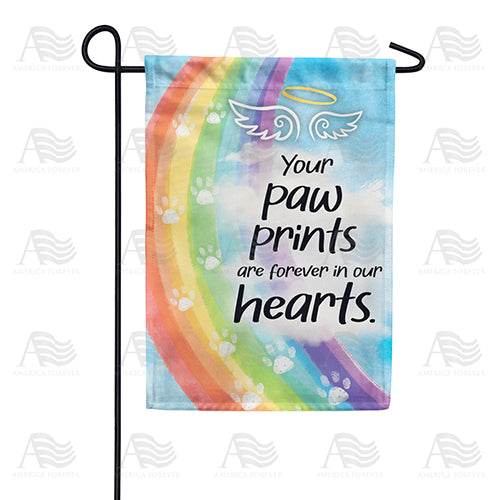 Pawprints Forever in our Hearts Double Sided Garden Flag