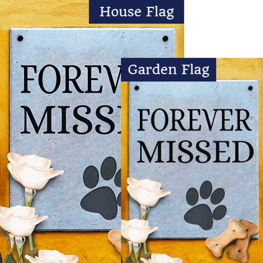 Forever Missed Etched In Stone Double Sided Flags Set (2 Pieces)