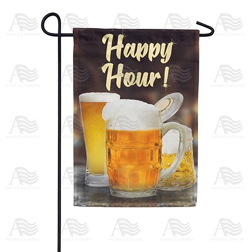 Happy Hour! Double Sided Garden Flag