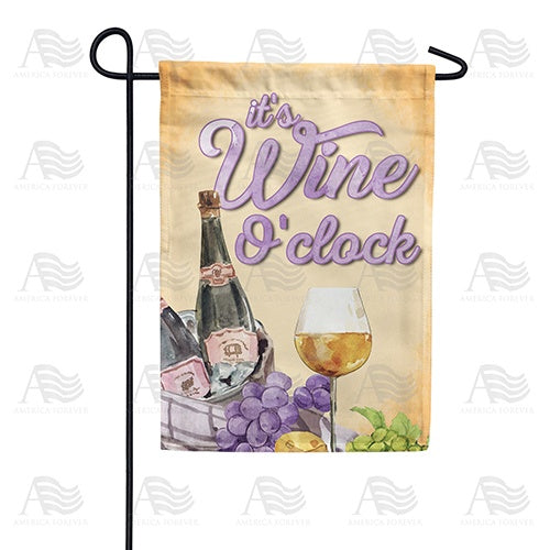 It's Wine O'clock Double Sided Garden Flag