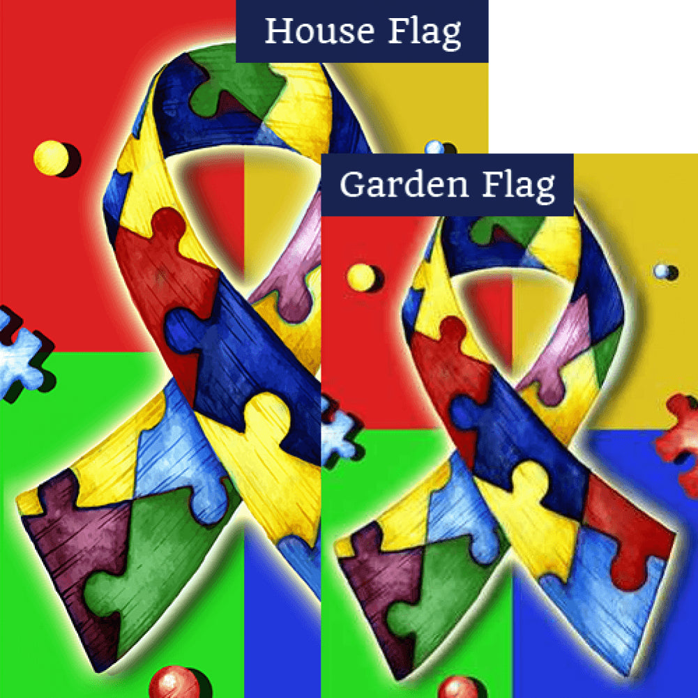 Autism Awareness Double Sided Flags Set (2 Pieces)