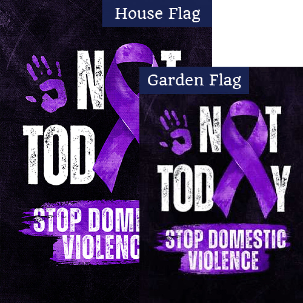 Stop Domestic Violence Double Sided Flags Set (2 Pieces)