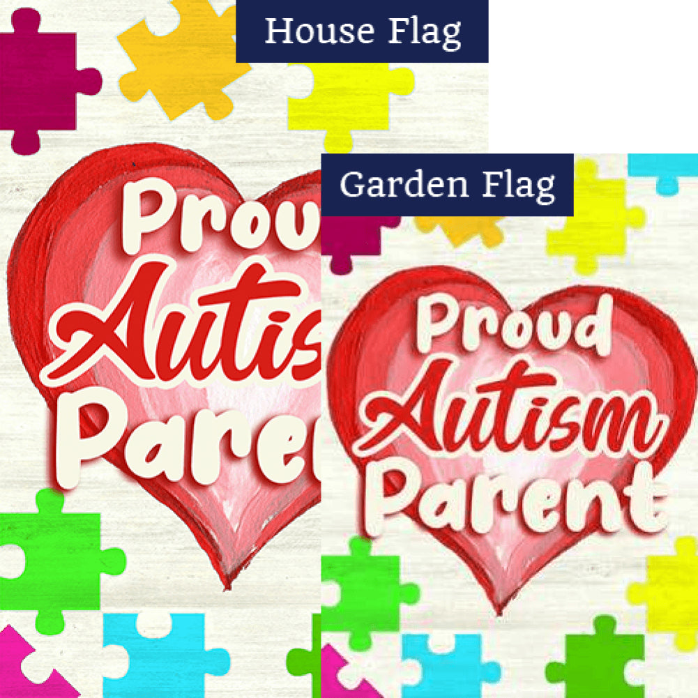 Proud Autism Parent Double Sided Flags Set (2 Pieces)