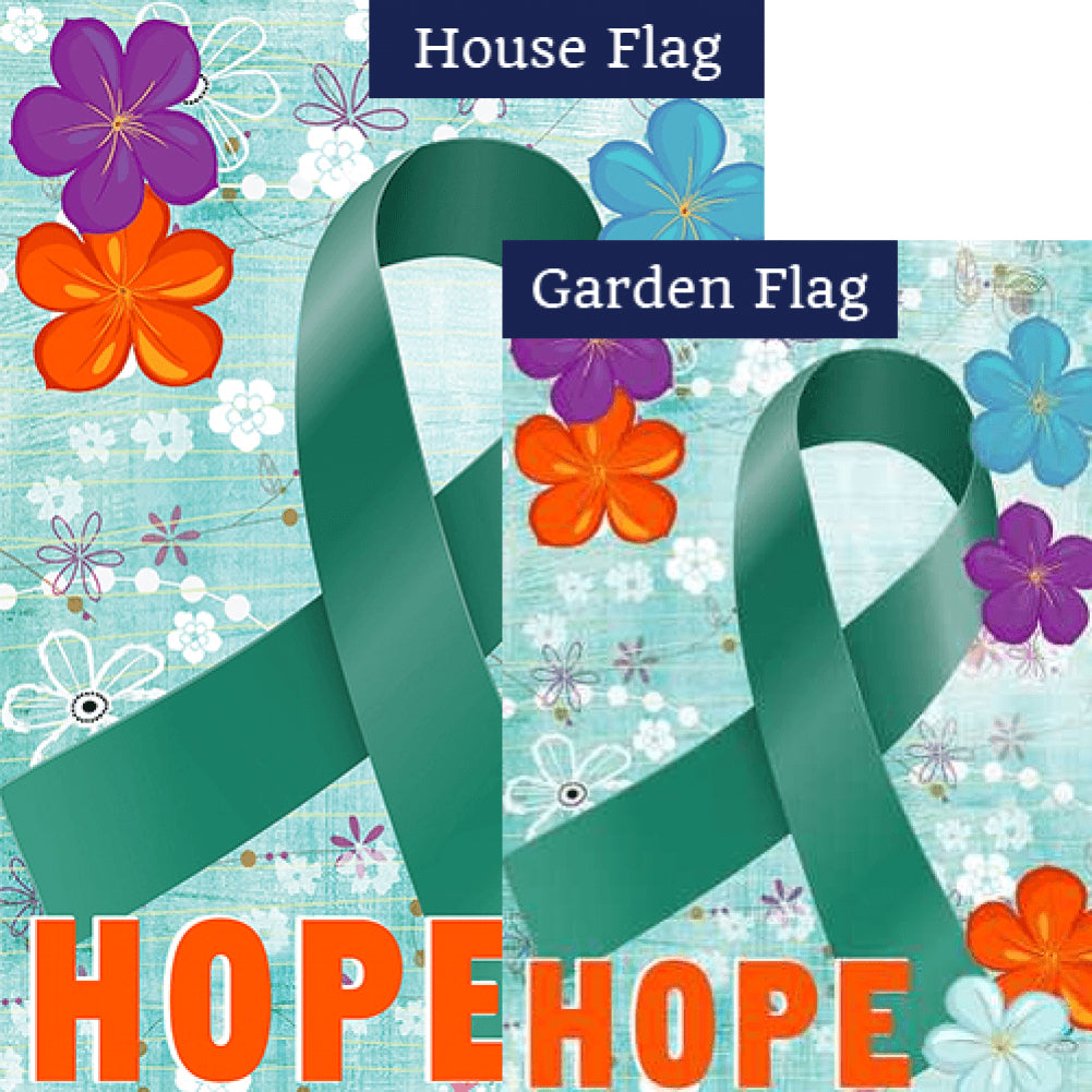 Ovarian Cancer Awareness Double Sided Flags Set (2 Pieces)