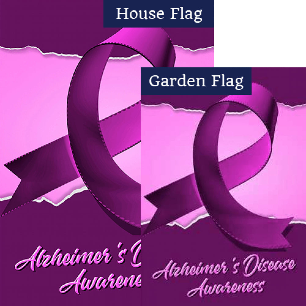 Alzheimer's Disease Awareness Double Sided Flags Set (2 Pieces)