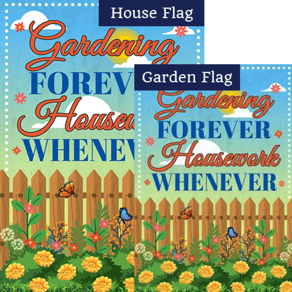 Gardening Instead Of Housework Always Flags Set (2 Pieces)