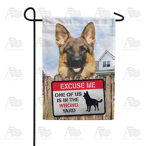 Dog On Yard Patrol Double Sided Garden Flag