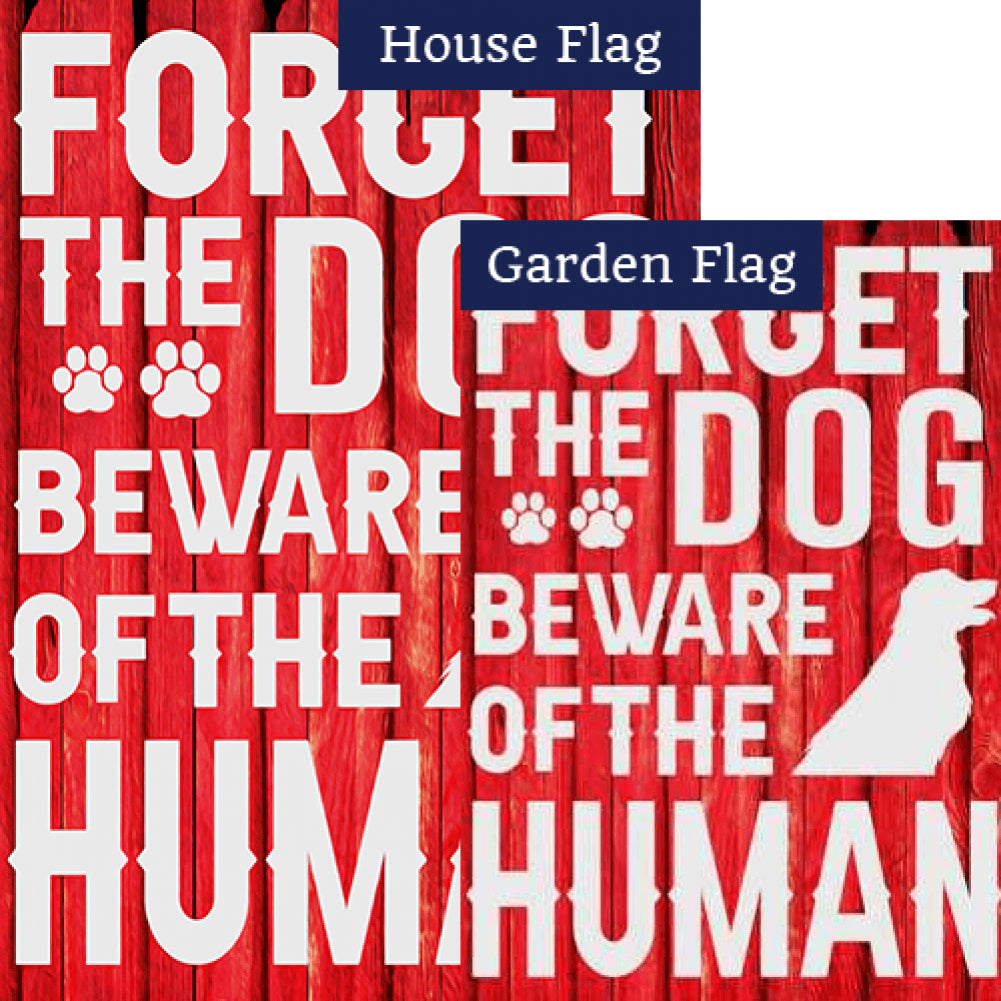 Beware Of The Human Double Sided Flags Set (2 Pieces)