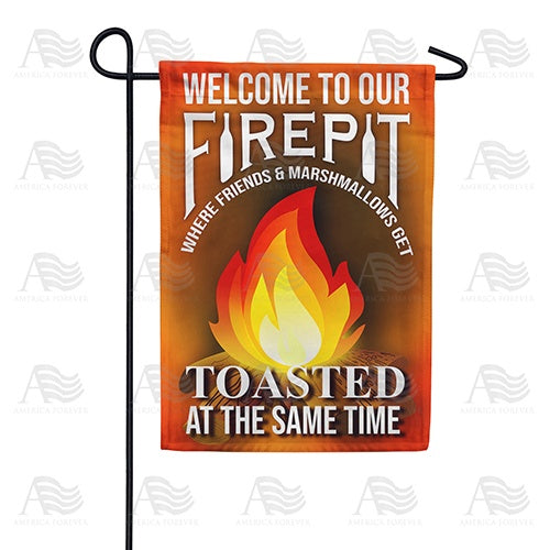 Welcome To Our Firepit Double Sided Garden Flag