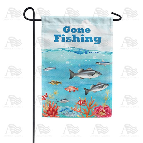 America Forever Gone Fishing Double Sided Garden Flag