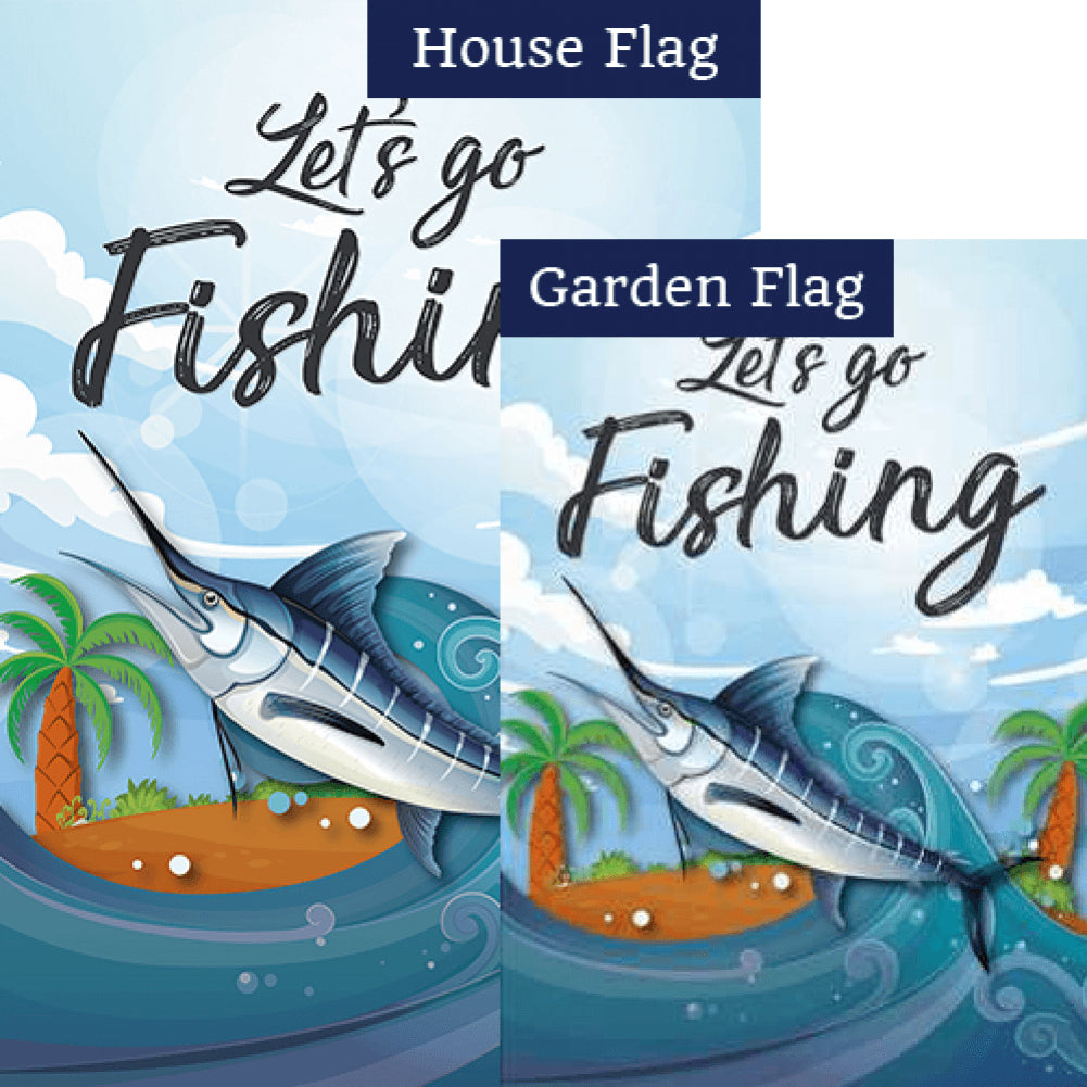 Let's Go Fishing Double Sided Flags Set (2 Pieces)