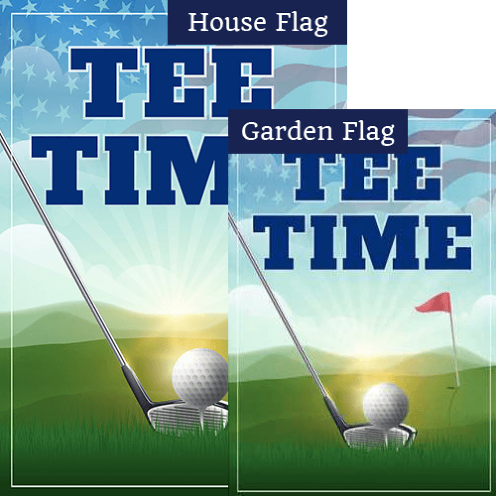 Wake Up To Tee Time Double Sided Flags Set (2 Pieces)