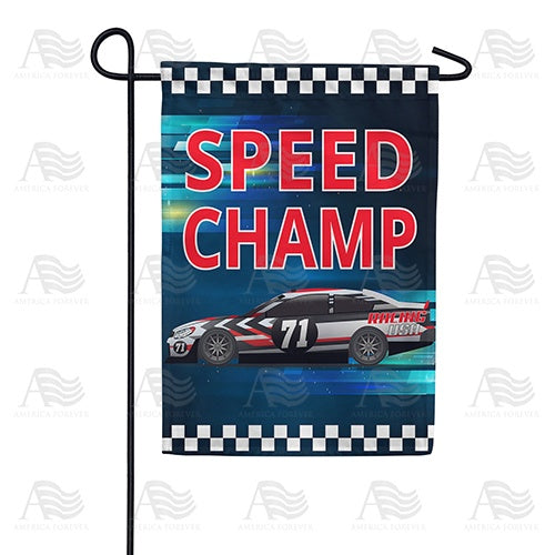 Speed Champ Double Sided Garden Flag