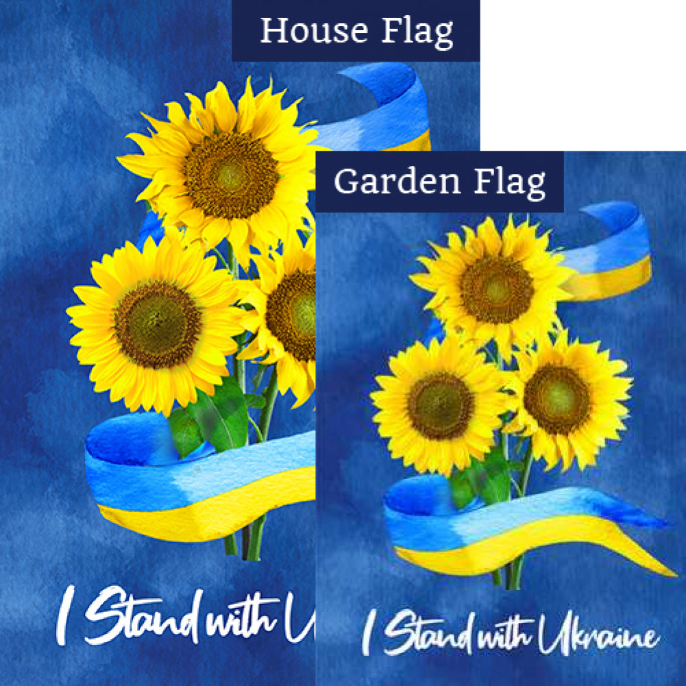 Ukraine Sunflowers Double Sided Flags Set (2 Pieces)