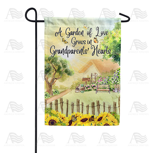 A Grandparent's Heart Is Full Of Love Double Sided Garden Flag
