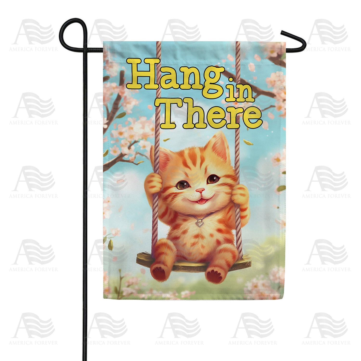 Hang In There Kitty Double Sided Garden Flag