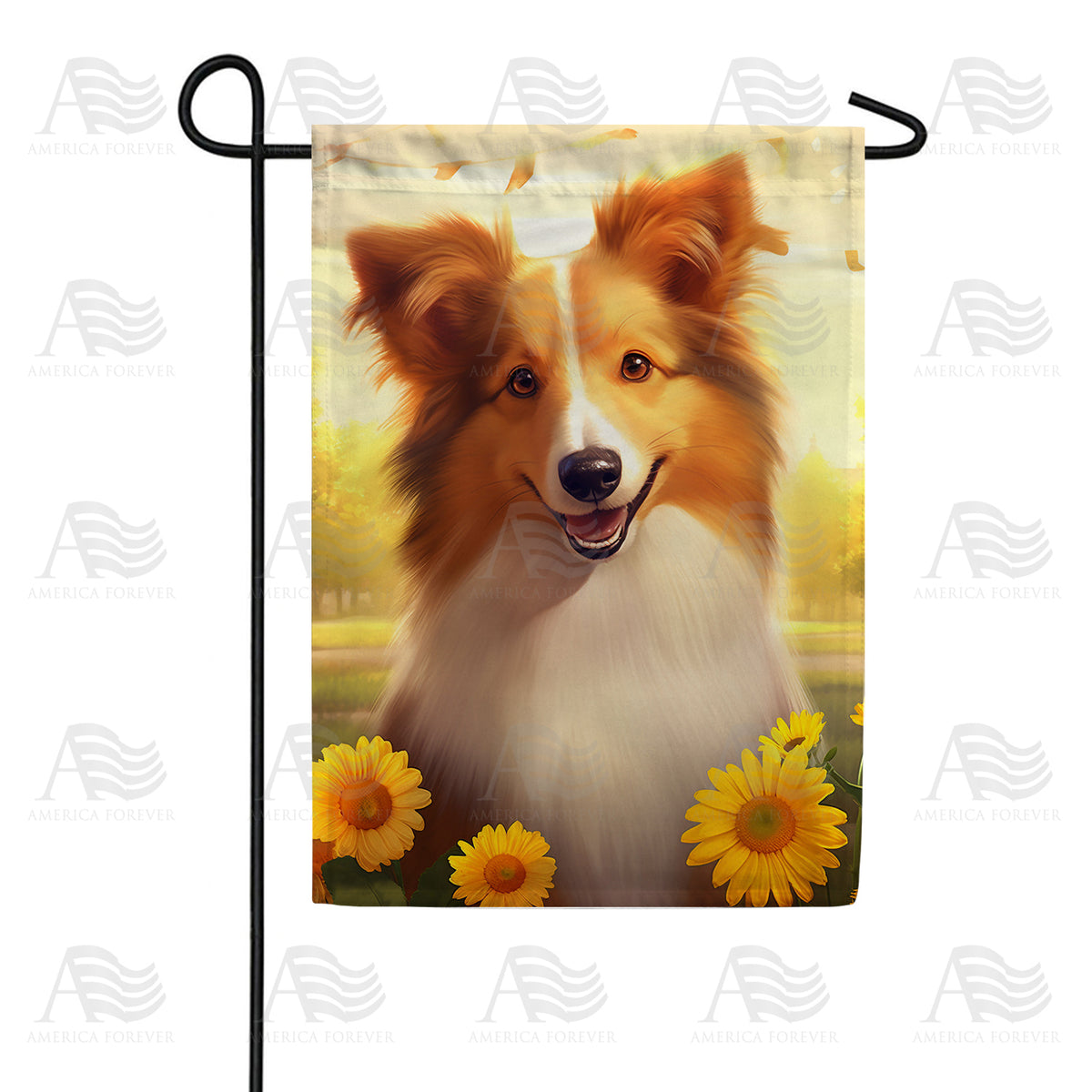 Sweet Collie Double Sided Garden Flag