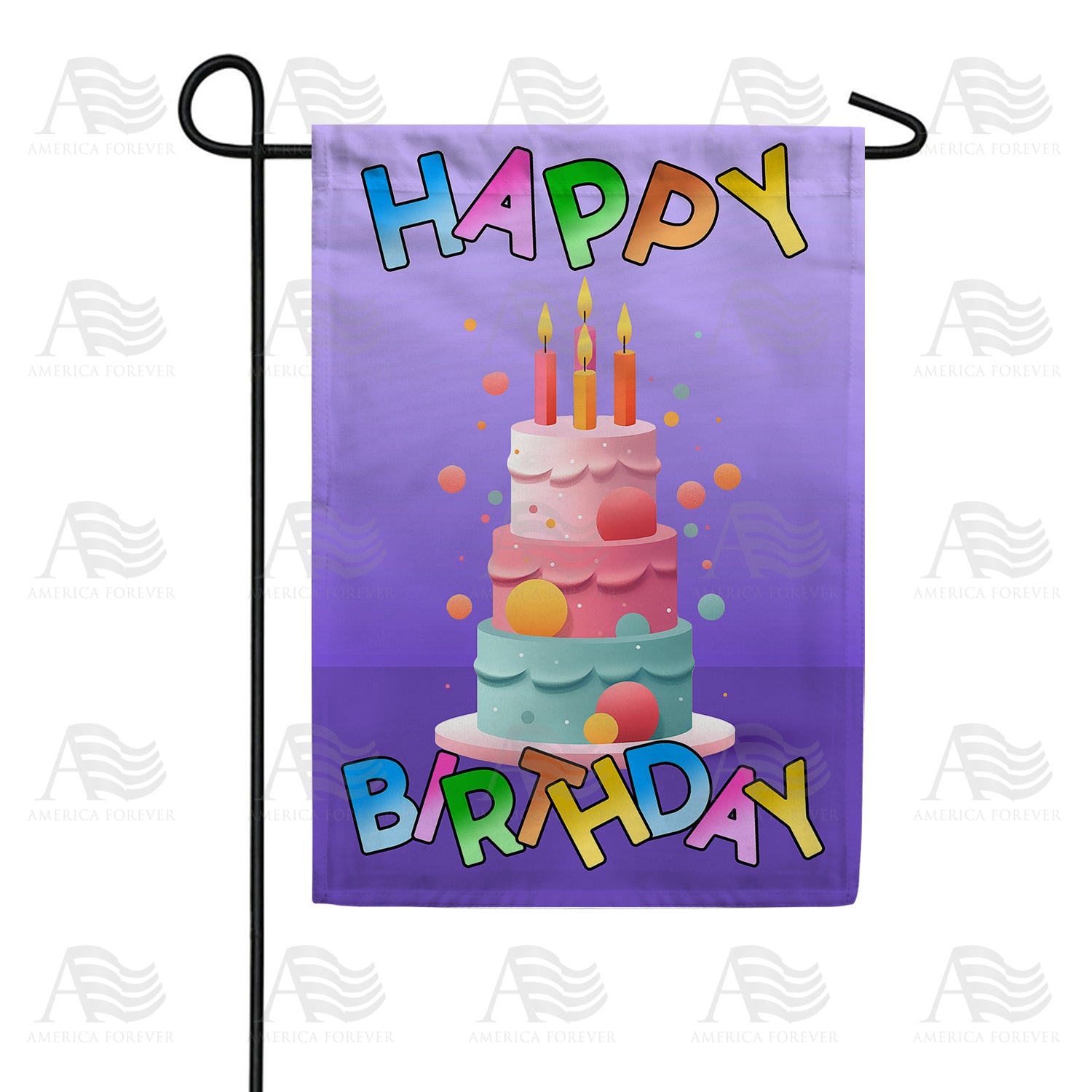 Three Tier Birthday Cake Double Sided Garden Flag