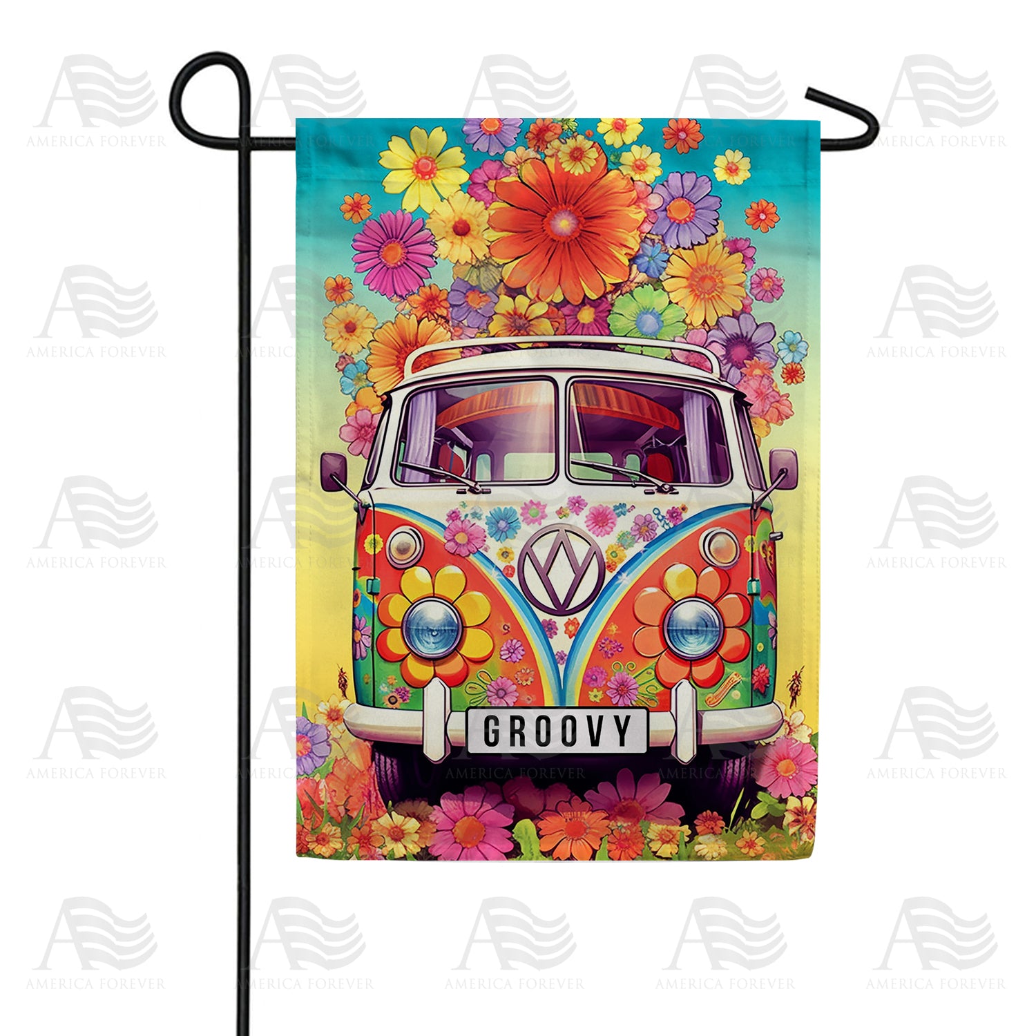 Hippie Van Double Sided Garden Flag