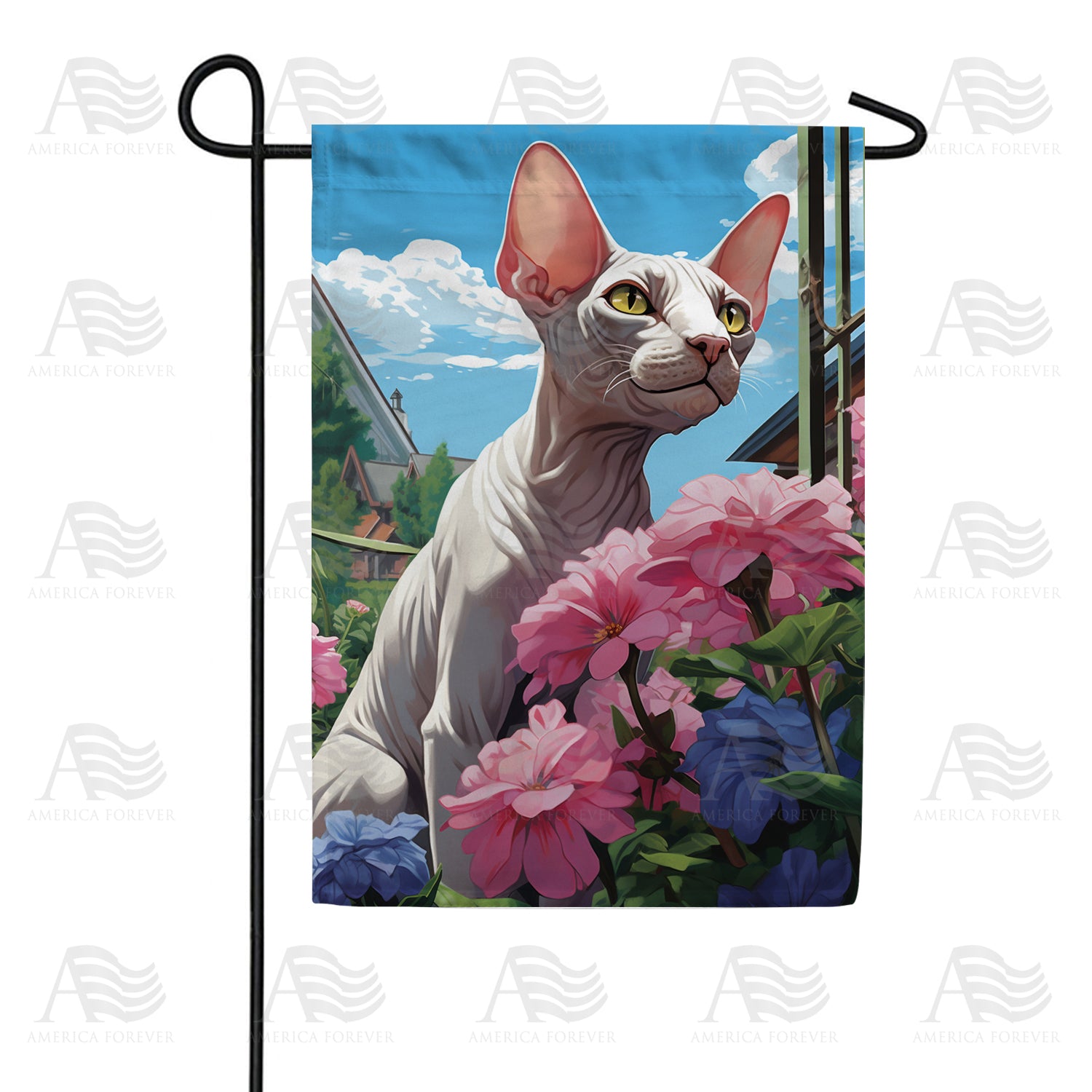 White Sphynx Double Sided Garden Flag