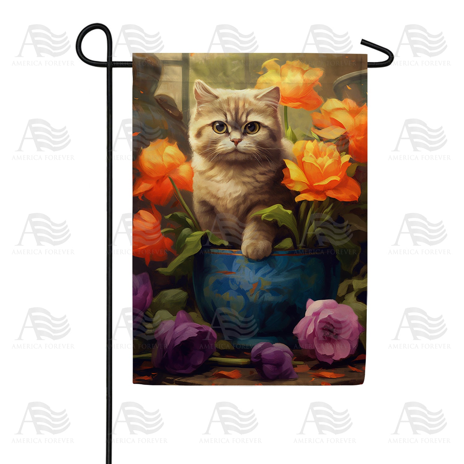 Potted Kitty Double Sided Garden Flag