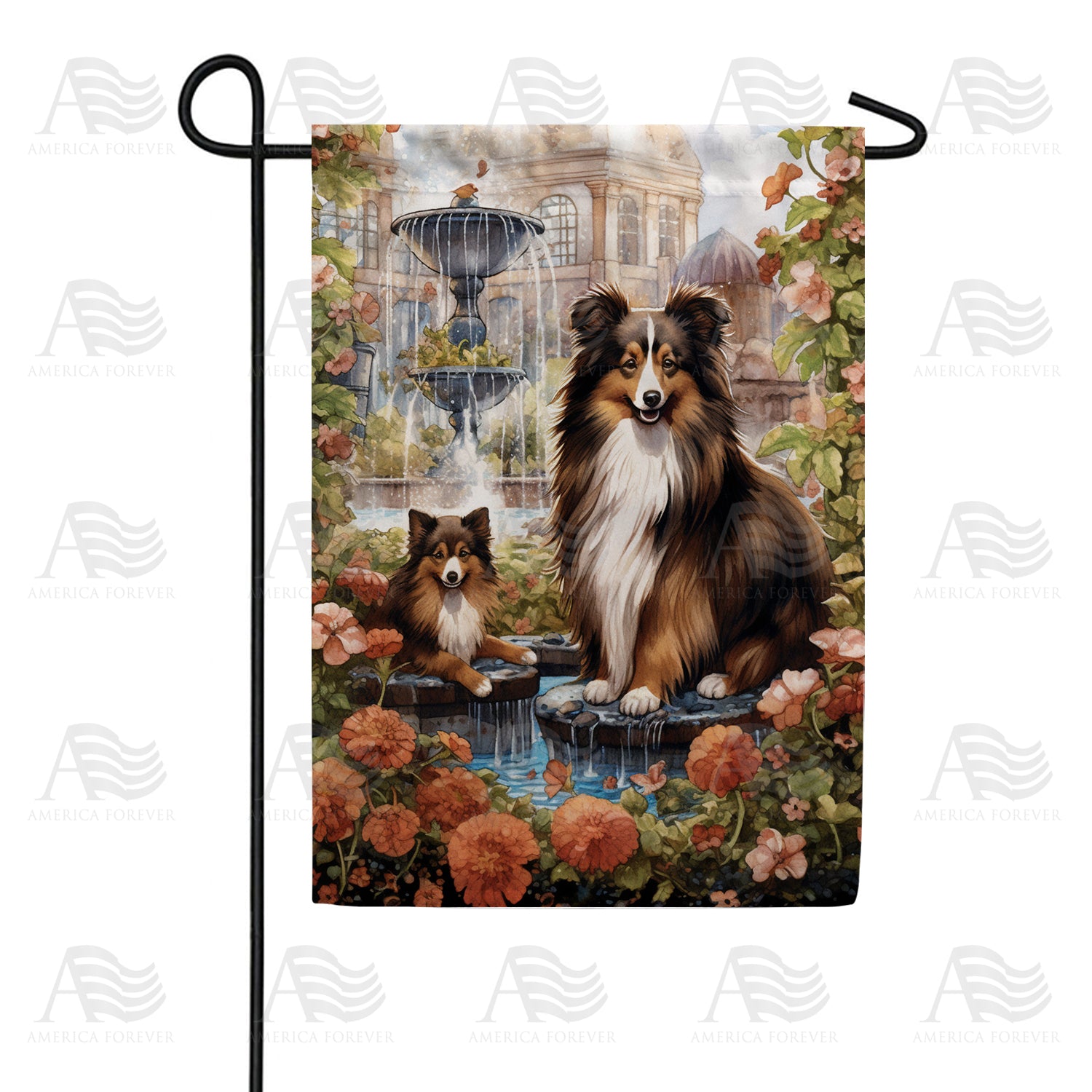 Collies Double Sided Garden Flag