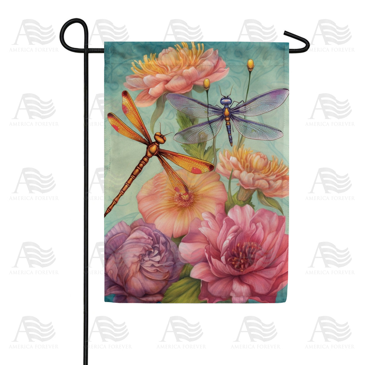 Colorful Dragonflies Double Sided Garden Flag