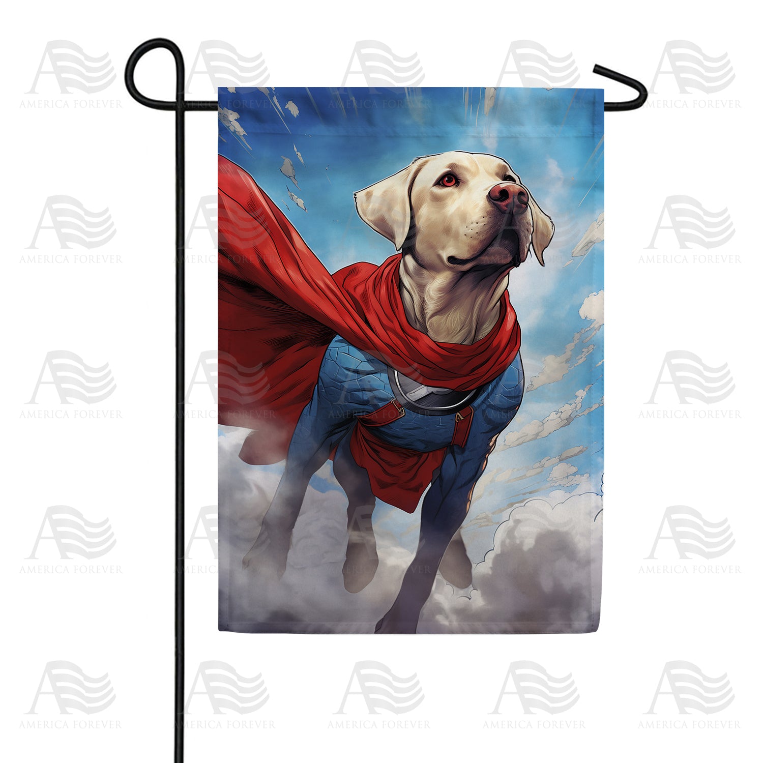 Super Dog Double Sided Garden Flag