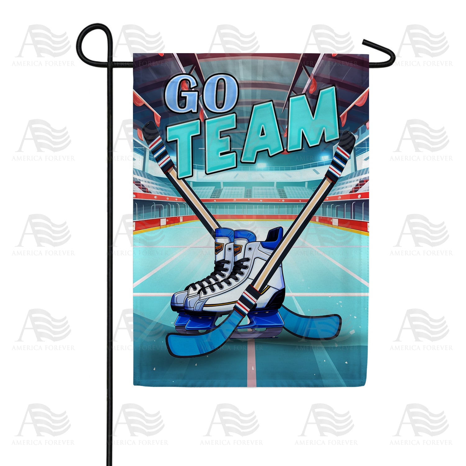 Ice Hockey Face Off Double Sided Garden Flag