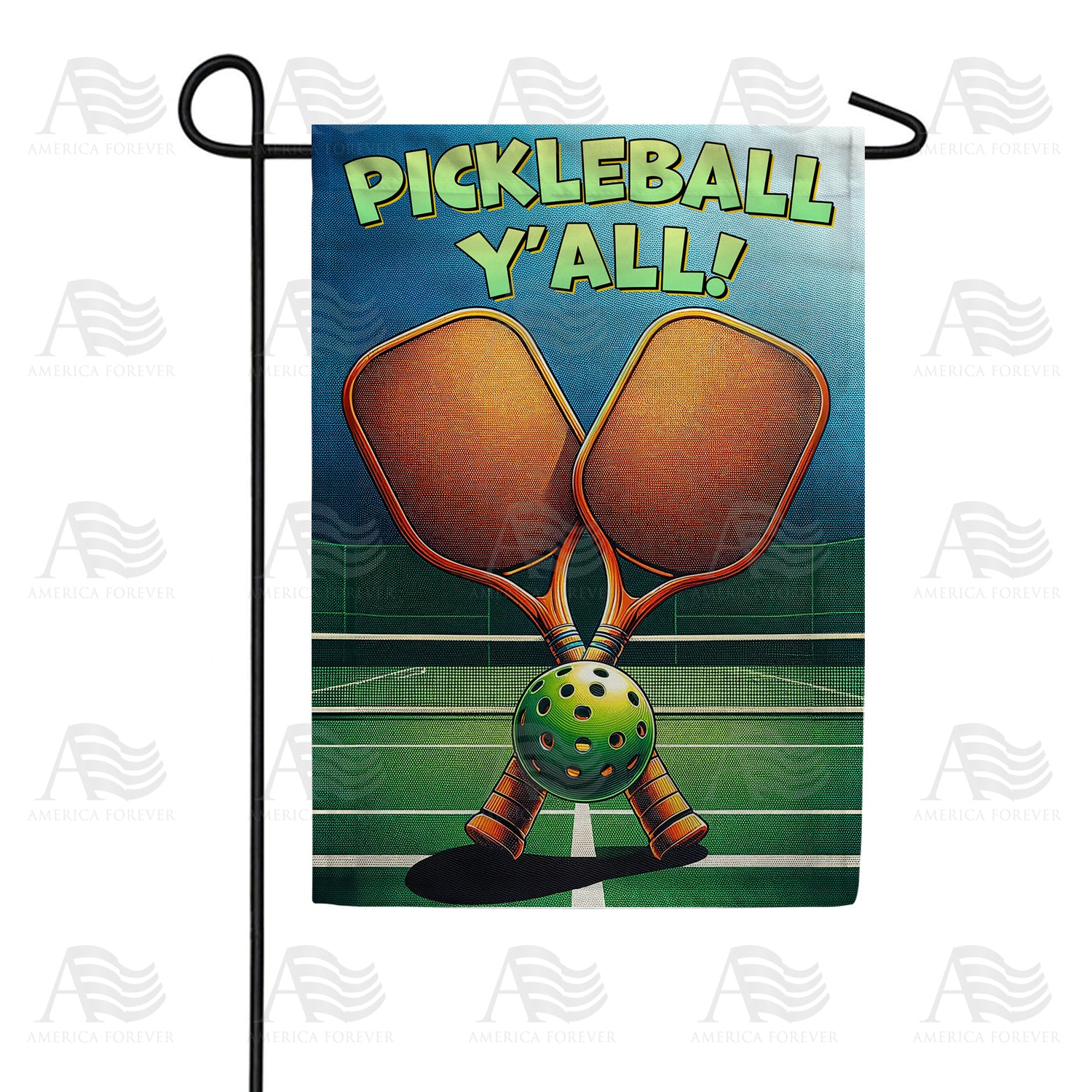 Courtside Pickleball Rally Double Sided Garden Flag