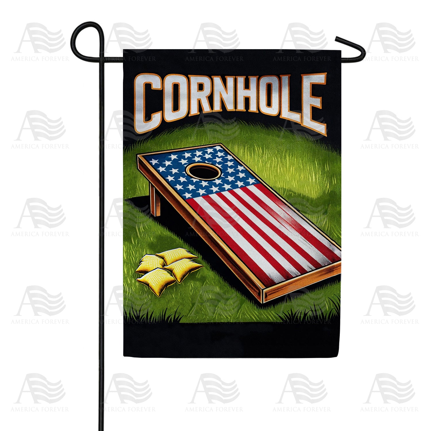 American Flag Cornhole Game Double Sided Garden Flag