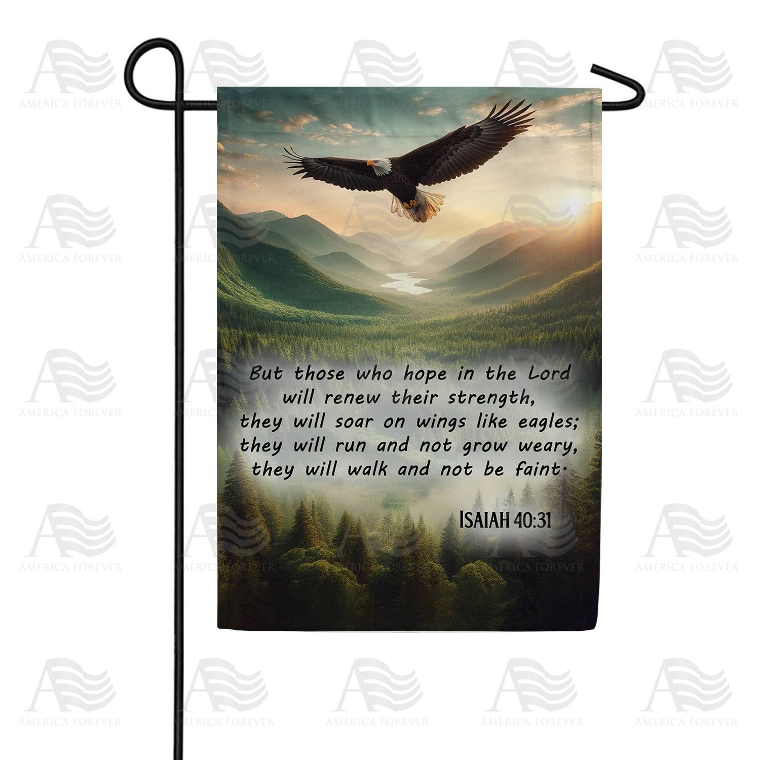 Majestic Eagle Scripture Double Sided Garden Flag