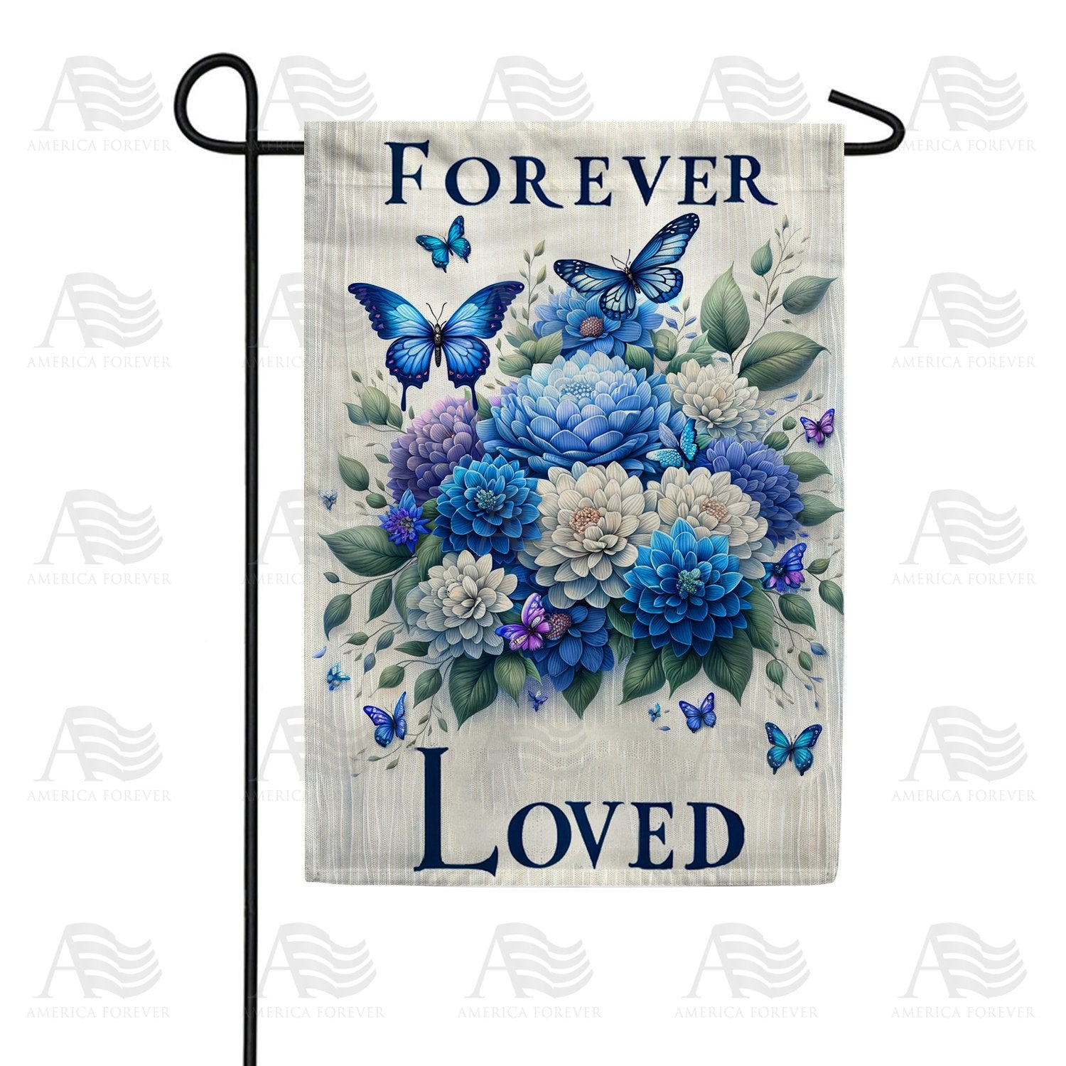 Timeless Love Floral Butterfly Double Sided Garden Flag