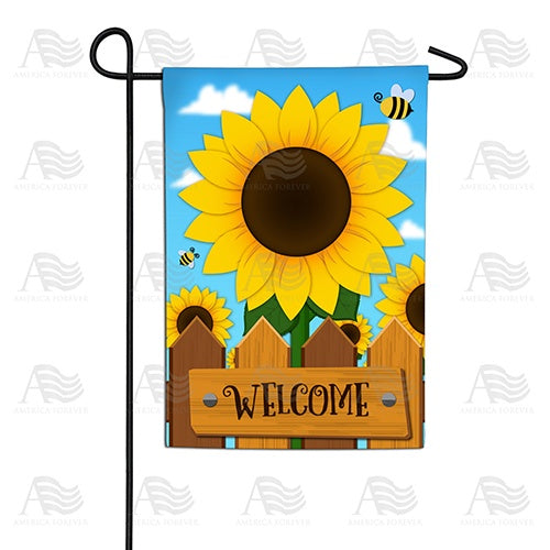 Sunflower Welcome Double Sided Garden Flag old
