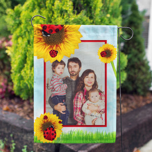 Personalized Ladybugs and Sunflowers Garden Flag