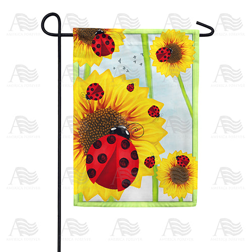Ladybugs and Sunflowers Double Sided Garden Flag