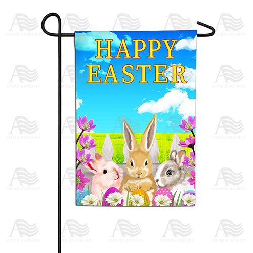 Easter Bunny Meeting Double Sided Garden Flag