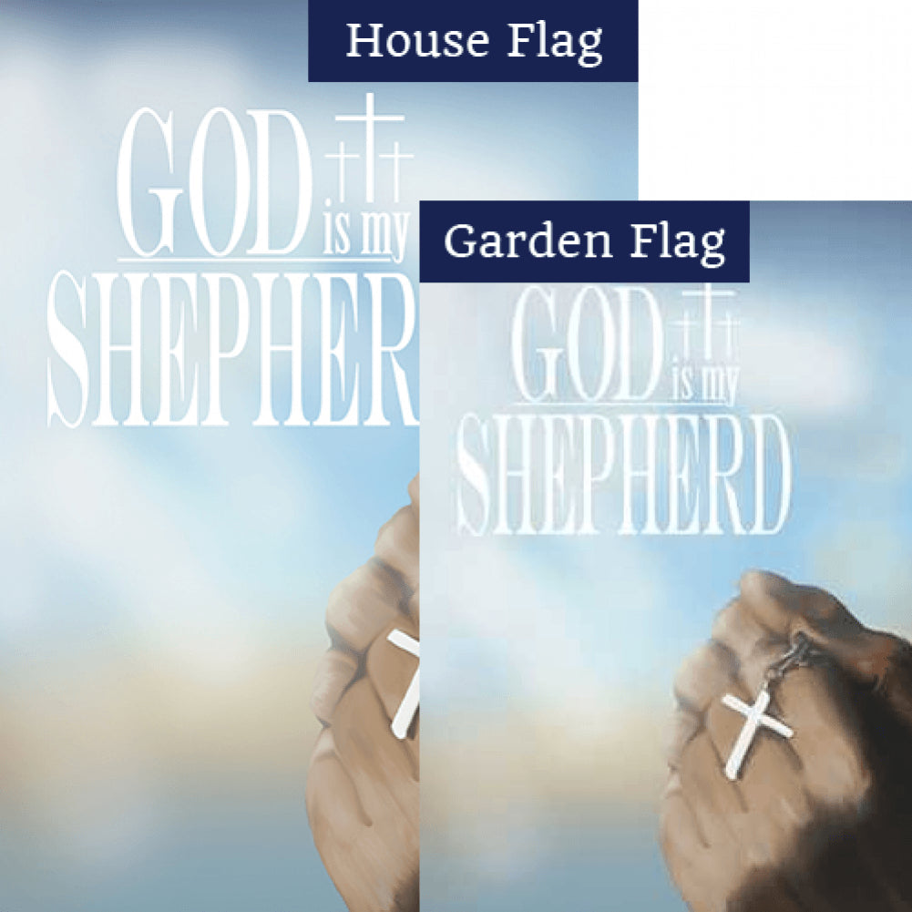God is My Shepherd Double Sided Flags Set (2 Pieces)